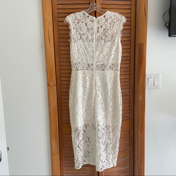 Alexis Leni White Lace Panel Midi Dress - Picture 8 of 12
